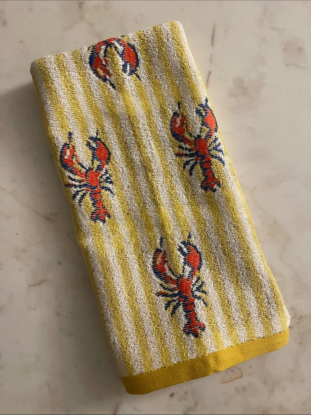 Striped Lobster Cotton Icon  Hand Towel from Anthropologie